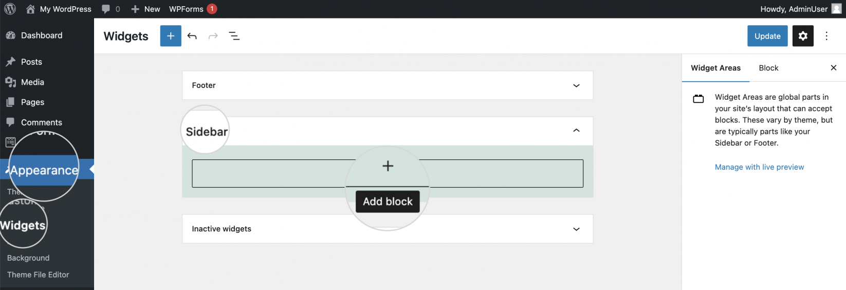 How to a contact form widget to the sidebar in WordPress