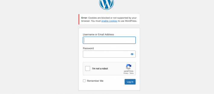 Cookies error in WordPress Admin Login Page
