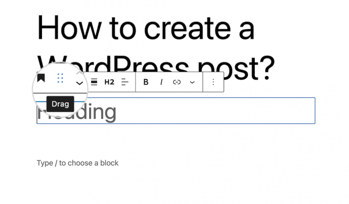 Drag and drop blocks