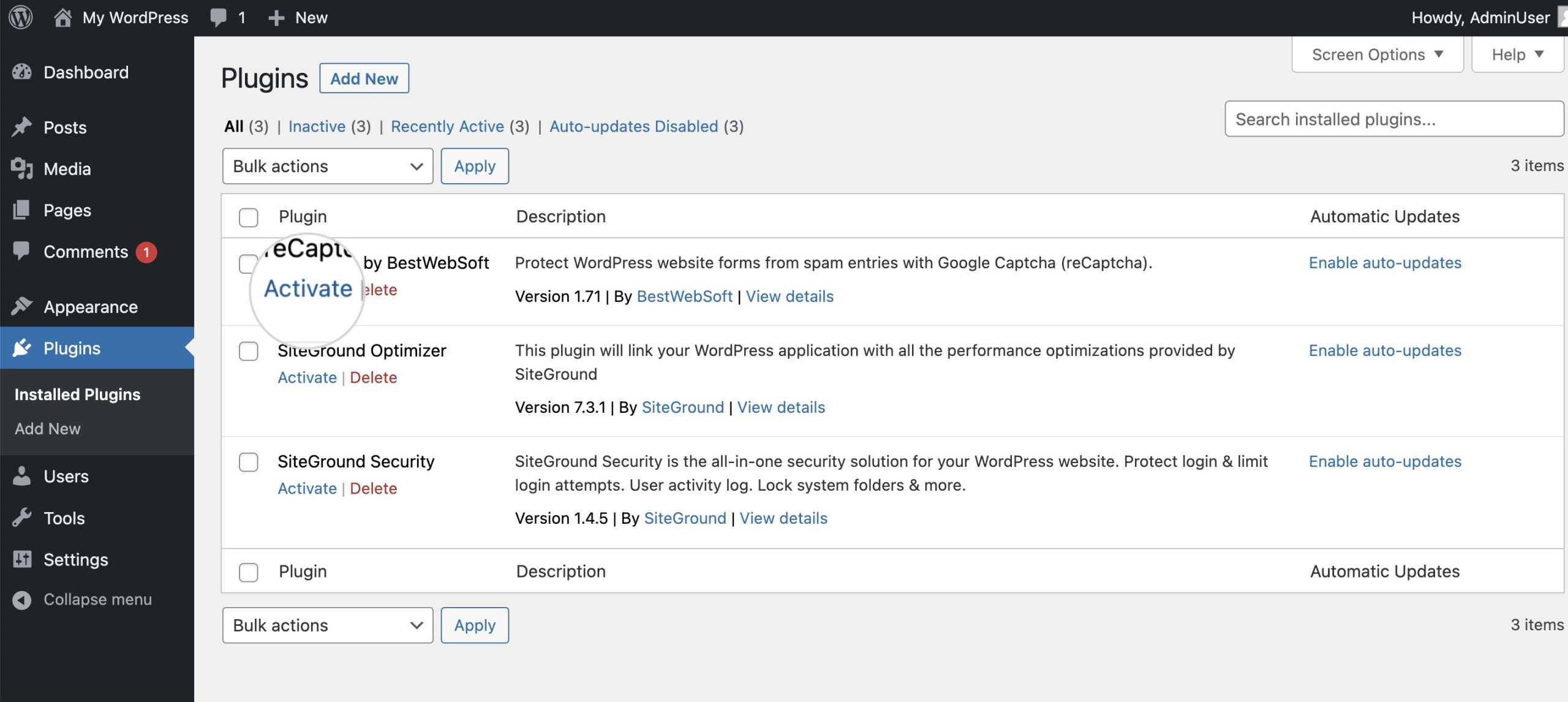 Activate your WordPress plugins one by one to identify the one causing HTTP 429 Error