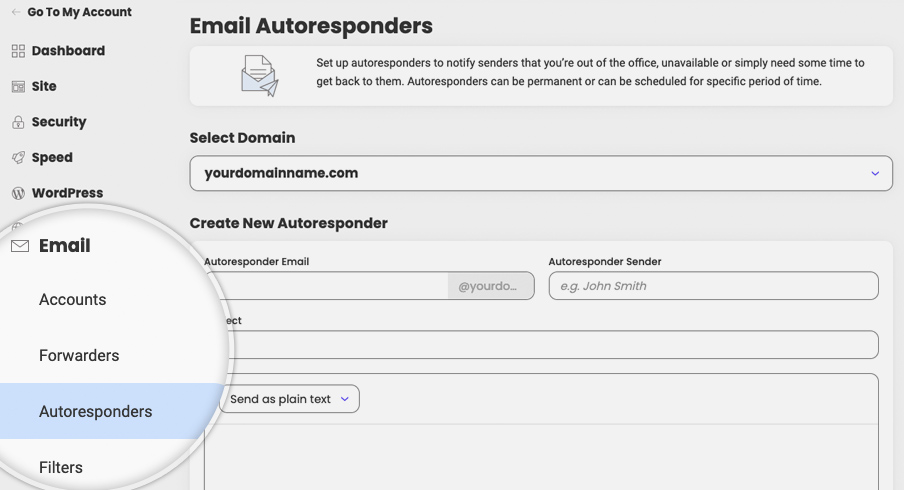 Autoresponders Location in Site Tools