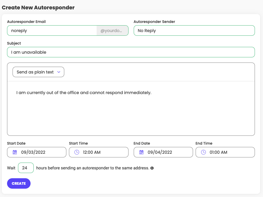 Autoresponder Example