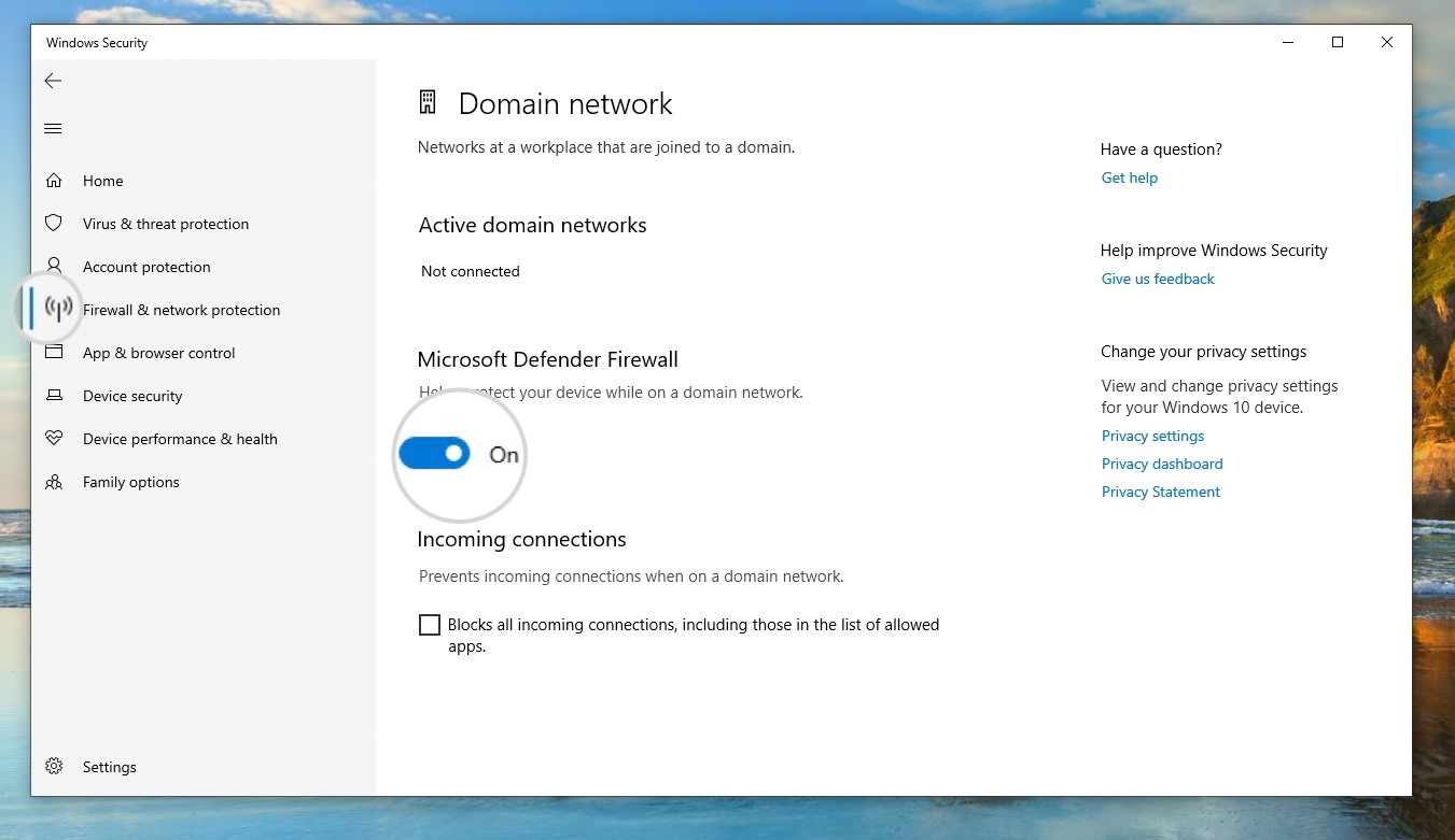 How to disable the firewall on Windows