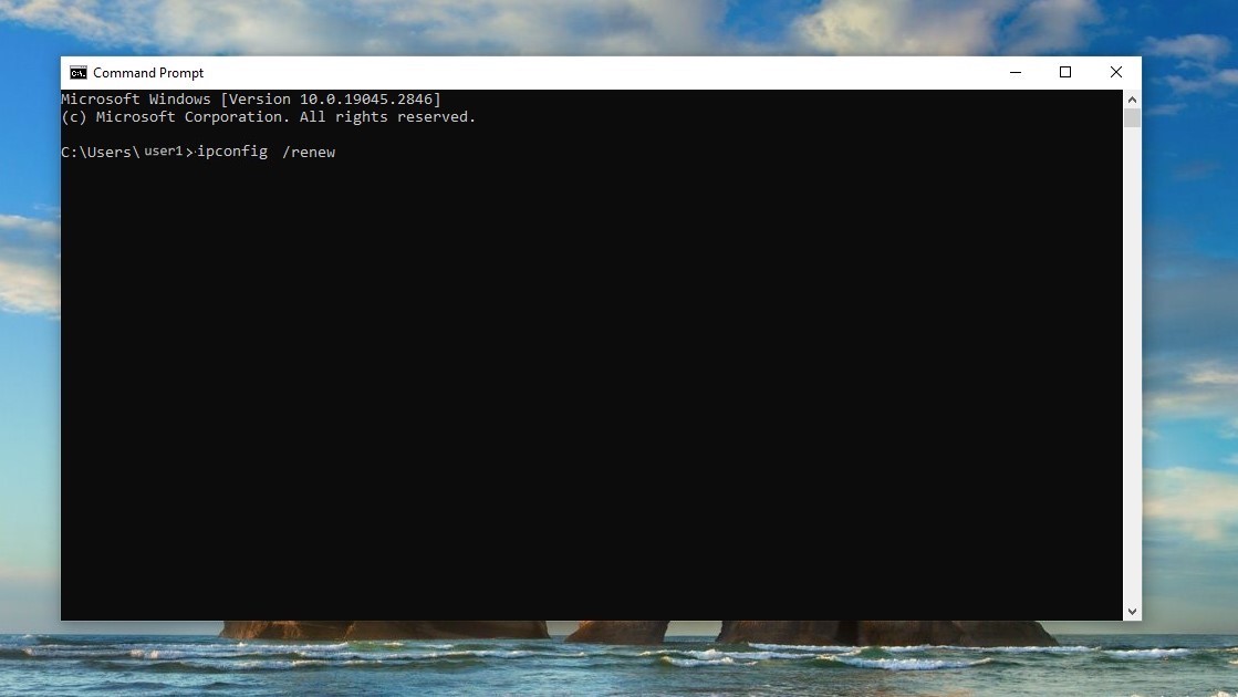 The command to renew your IP on Windows