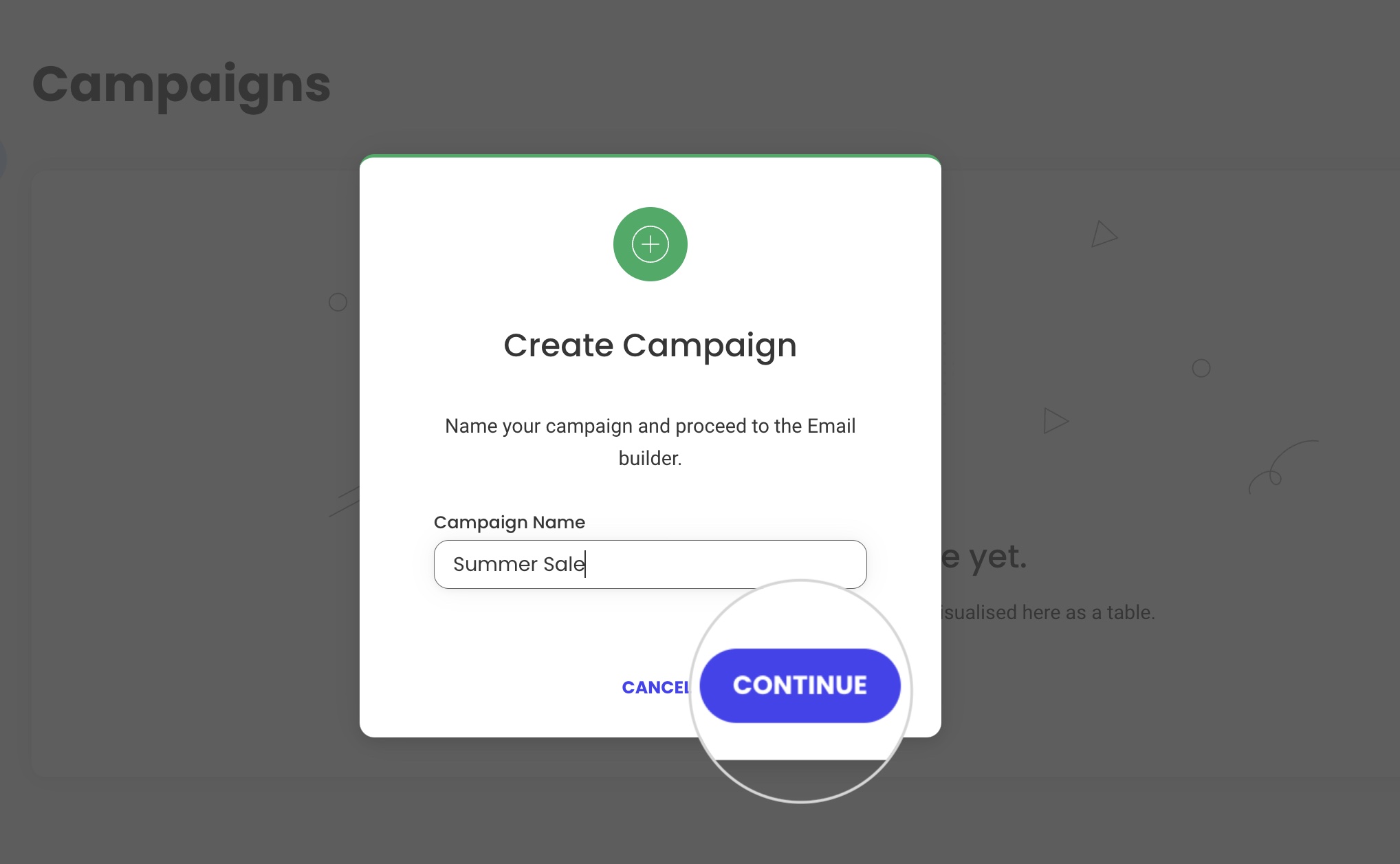 How to name a new campaign in SiteGround Email Marketing