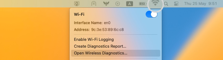 Open Network Diagnostics in Mac