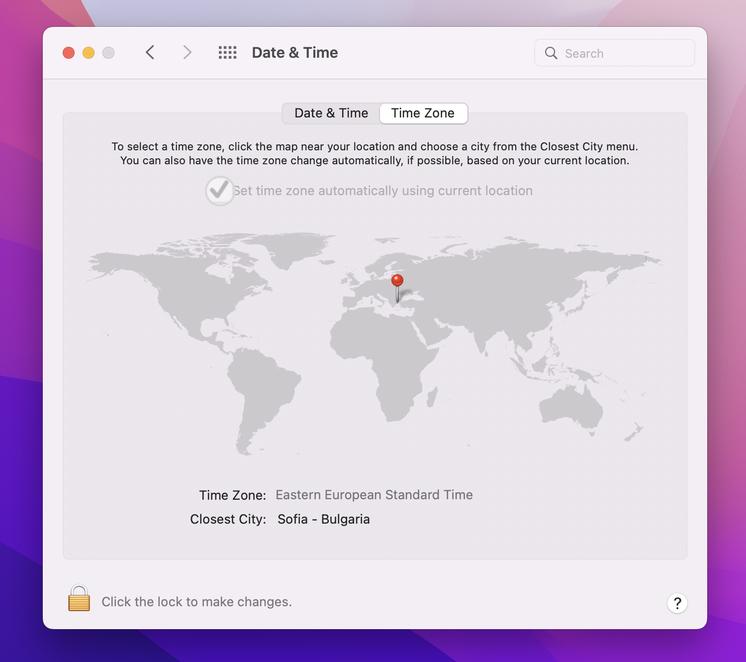 How to set the timezone on Mac