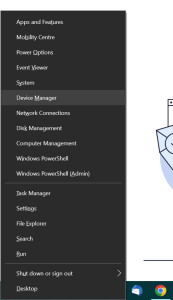 Screenshot of the Device manager in the Windows settings menu