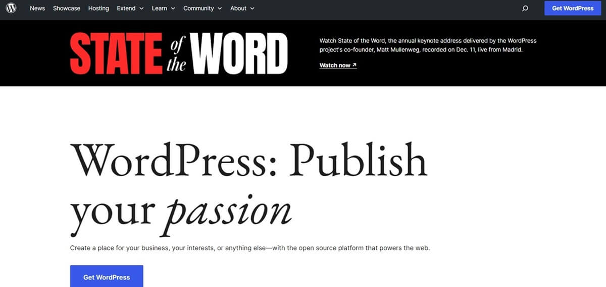 A WordPress Homepage