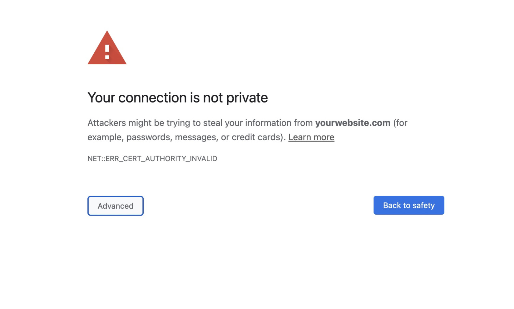 “Your Connection is Not Private” on Chrome