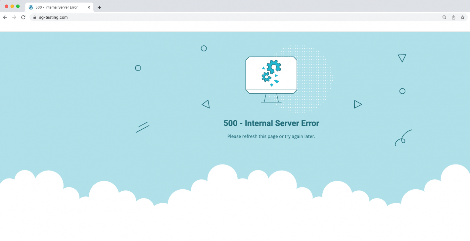 HTTP Error 500 "Internal Server Error" page