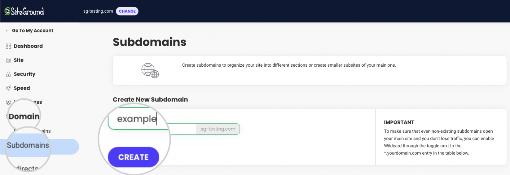 How to add a subdomain