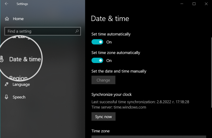 Date & Time Windows