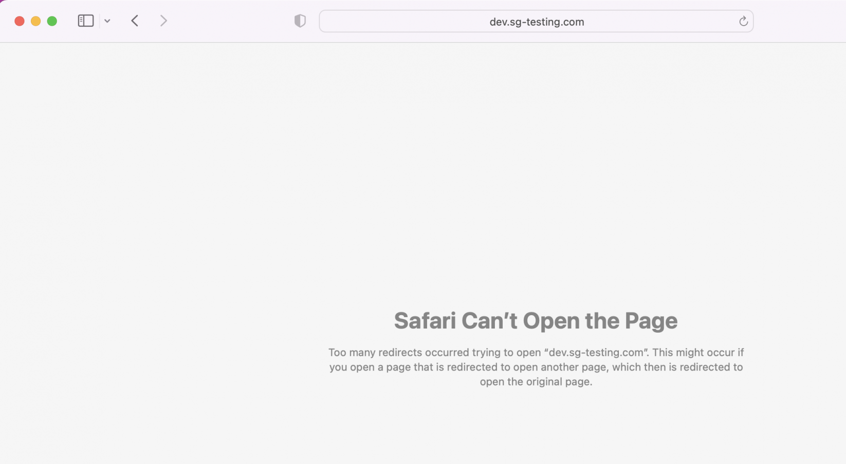 Error "ERR_TOO_MANY_REDIRECTS" on Safari