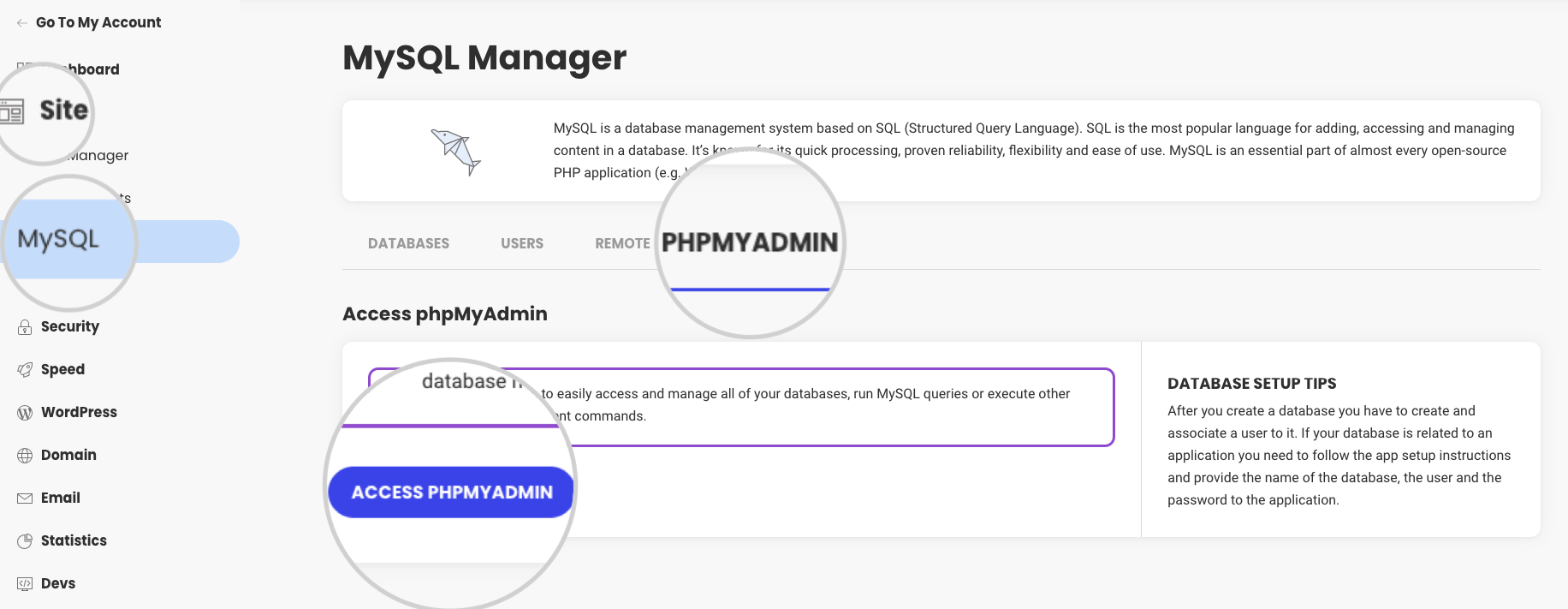 How to clone a WordPress site manually. Access phpMyAdmin