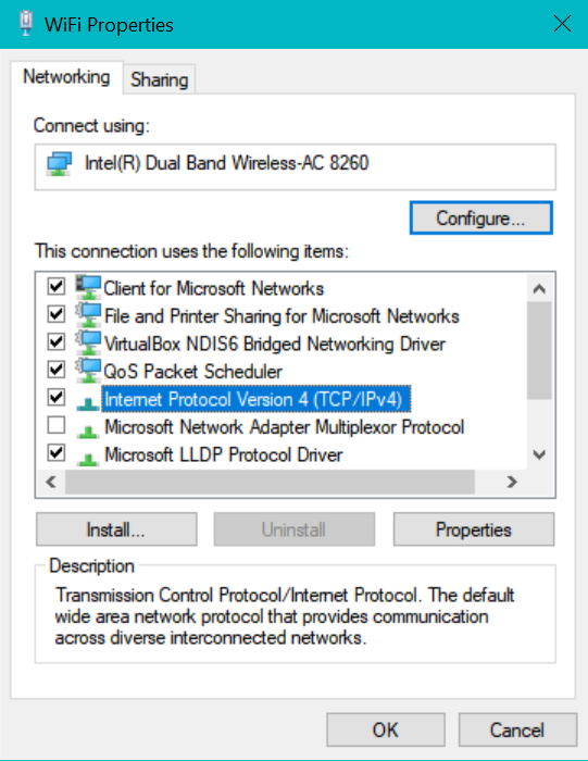 Internet Protocol Version 4 Properties