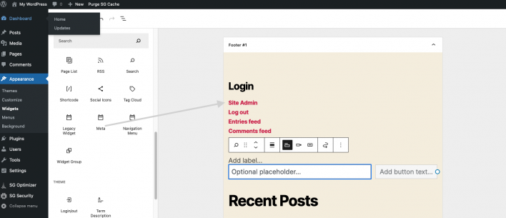 WordPress Admin Login link with Meta Widget