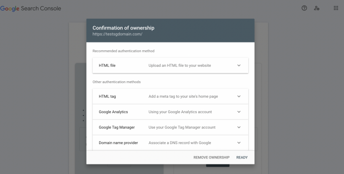 Other verification methods to submit your website to Google